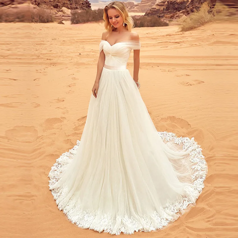 Off Shoulder Wedding Dress Pleats Wedding Dresses Lace Applique Chapel Train Bridal Dress Wedding Gown
Off Shoulder Wedding Dress Pleats Wedding Dresses Lace Applique Chapel Train Bridal Dress Wedding Gown
