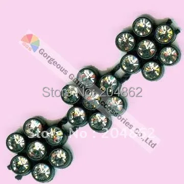 Цепочка с прозрачными кристаллами 10 ярдов|chain trim|chain with rhinestoneschain black |