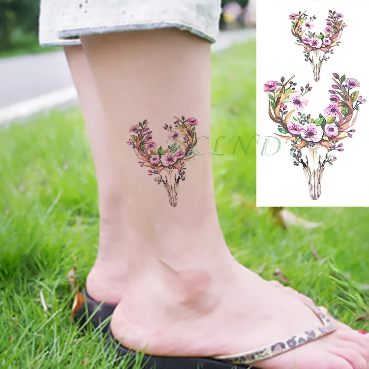 Waterproof Temporary Tattoo Sticker Sheep head Flower Fake Tatto Tribe Flash Tatoo Tatouage Shoulder Foot Hand For Women Men
Waterproof Temporary Tattoo Sticker Sheep head Flower Fake Tatto Tribe Flash Tatoo Tatouage Shoulder Foot Hand For Women Men