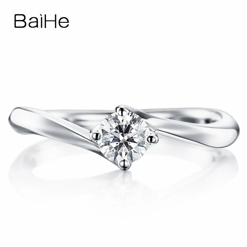 BAIHE Solid 18K White Gold 0.20ct Round Wedding Natural Diamond Women Trendy Fine Jewelry Weddiing Engagement Gift Diamond Ring
BAIHE Solid 18K White Gold 0.20ct Round Wedding Natural Diamond Women Trendy Fine Jewelry Weddiing Engagement Gift Diamond Ring