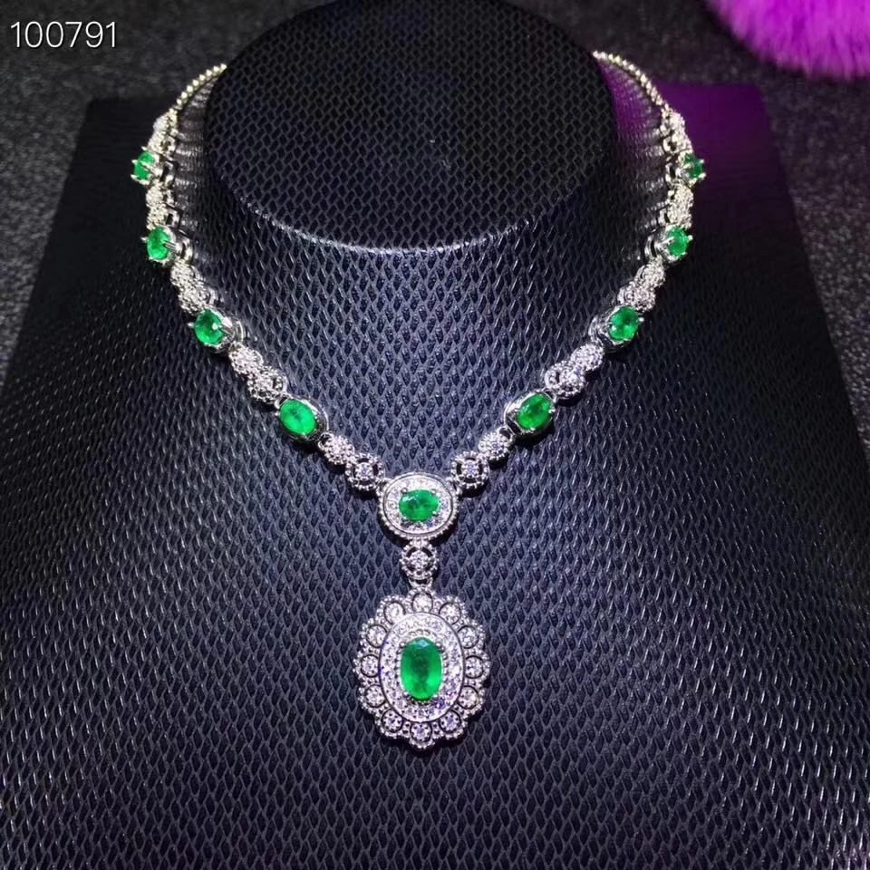 Natural green emerald gem necklace 925 sterling silver natural gemstone necklace luxury Flower peony round woman gift jewelry
Natural green emerald gem necklace 925 sterling silver natural gemstone necklace luxury Flower peony round woman gift jewelry