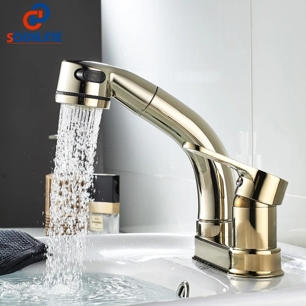 Gold Basin Bathroom Faucet Cold Hot Water Mixer Single Handle Two Holes Bathroom Mixer Taps Height Adjustable Pull Out Sink Tap
Gold Basin Bathroom Faucet Cold Hot Water Mixer Single Handle Two Holes Bathroom Mixer Taps Height Adjustable Pull Out Sink Tap