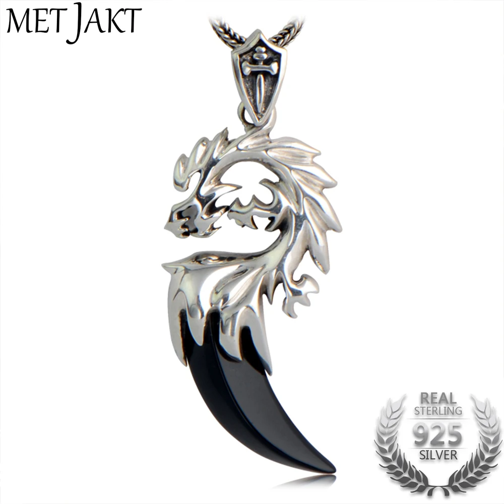 MetJakt Natural Agate Pendant Solid 925 Sterling Silver Dragon Head Pendants Necklace for Cool Unisex Vintage Punk Rock Jewelry
MetJakt Natural Agate Pendant Solid 925 Sterling Silver Dragon Head Pendants Necklace for Cool Unisex Vintage Punk Rock Jewelry