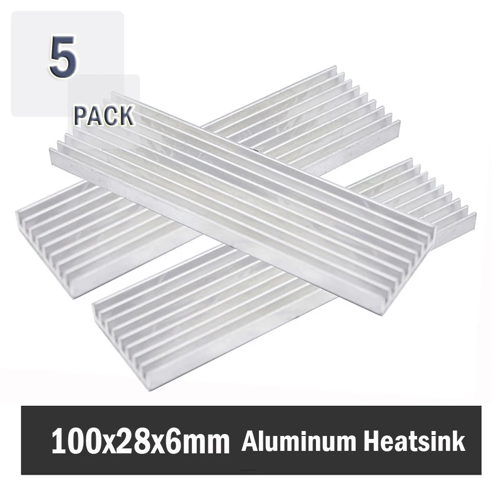 5pcs Gdstime Aluminum Heat Sink Radiator Heatsink Cooling Fin 100x28x6mm Silver Tone
5pcs Gdstime Aluminum Heat Sink Radiator Heatsink Cooling Fin 100x28x6mm Silver Tone