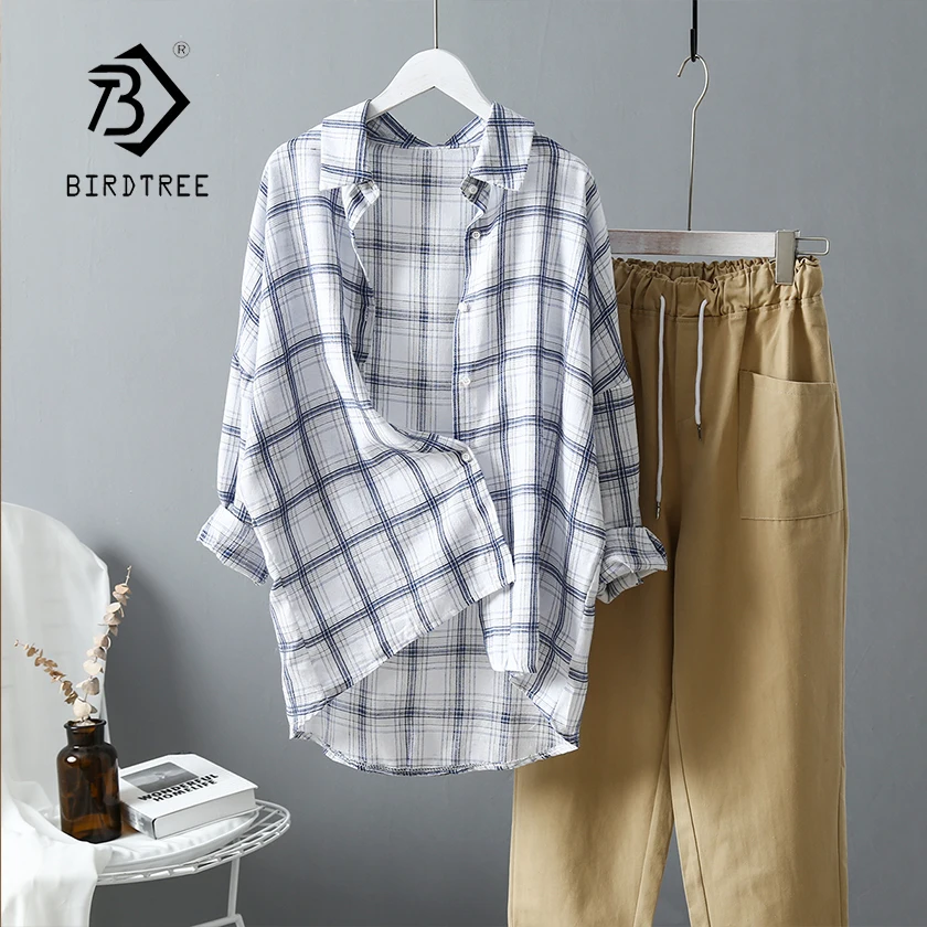 New Arrival Women White Plaid Oversize Blouse Batwing Sleeve Front Short Back Long Shirt Turn-Down Collar Casual Top T96603F
New Arrival Women White Plaid Oversize Blouse Batwing Sleeve Front Short Back Long Shirt Turn-Down Collar Casual Top T96603F