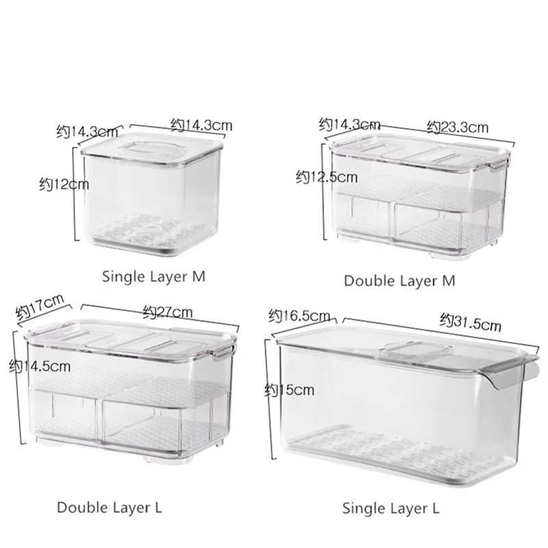 Kitchen Refrigerator Storage Box Fruit and Vegetable Crisper Compartment Drainage Design Organizer Container Healthy Plastic
Kitchen Refrigerator Storage Box Fruit and Vegetable Crisper Compartment Drainage Design Organizer Container Healthy Plastic