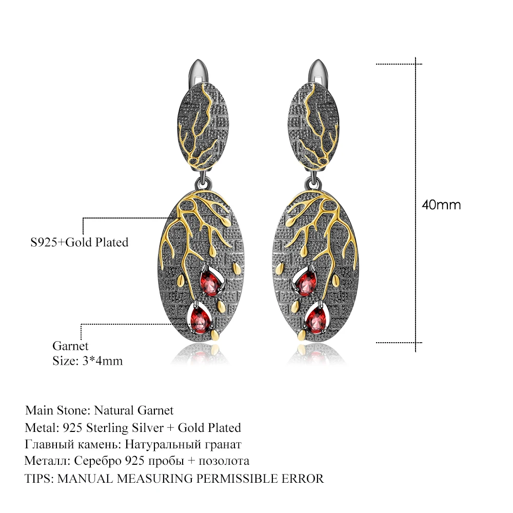 GEM'S BALLET 0.84Ct Natural Garnet Gemstones Vintage Jewelry 925 Sterling Silver Handmade Petal Floral Drop Earrings for Women
GEM'S BALLET 0.84Ct Natural Garnet Gemstones Vintage Jewelry 925 Sterling Silver Handmade Petal Floral Drop Earrings for Women