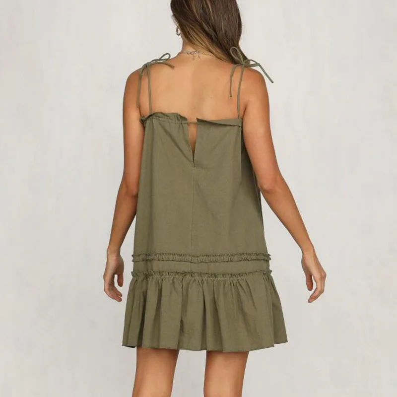 Summer Sexy Women Sleeveless Spaghetti Strap Dresses Casual Slash Neck Pleated Short Dress Loose Holiday Beach Mini Dress
Summer Sexy Women Sleeveless Spaghetti Strap Dresses Casual Slash Neck Pleated Short Dress Loose Holiday Beach Mini Dress