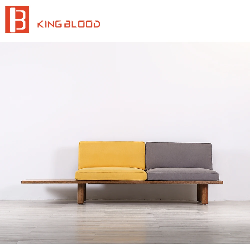 Низкая цена современный скандинавский тканевый домашний лобби деревянный диван