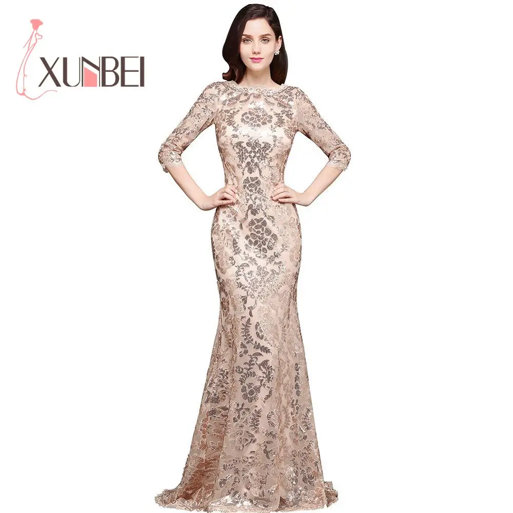 Robe de Soiree Longue Elegant Mermaid Gold Sequined Evening Dresses 3/4 Sleeves Cheap Prom Dresses Party Dresses
Robe de Soiree Longue Elegant Mermaid Gold Sequined Evening Dresses 3/4 Sleeves Cheap Prom Dresses Party Dresses