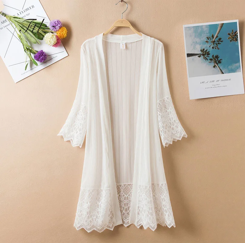 Casual Jacket Casaco Feminino New 2018 Summer Autumn Thin Half Sleeve Patchwork Long Lace Coat Plus Size Outerwear Womens
Casual Jacket Casaco Feminino New 2018 Summer Autumn Thin Half Sleeve Patchwork Long Lace Coat Plus Size Outerwear Womens