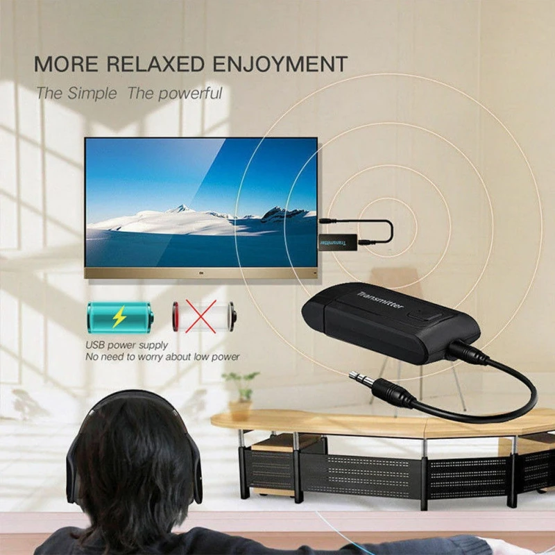Bluetooth audio transmitter 3.5mm Stereo USB Transmitter Adapter Wireless Dongle Music Audio | Электроника