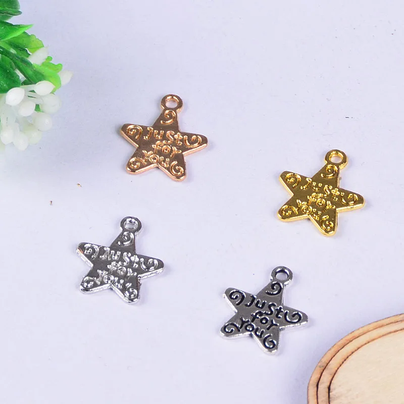 50pcs 11*13MM Zinc Alloy gold silver color star lettering Just for you Charm Necklace Pendant DIY Fashion Jewelry For Women&Men
50pcs 11*13MM Zinc Alloy gold silver color star lettering Just for you Charm Necklace Pendant DIY Fashion Jewelry For Women&Men