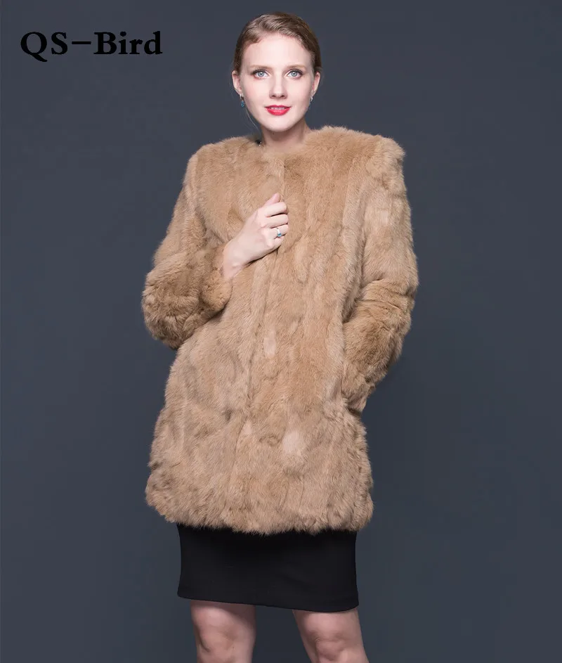 Для женщин с натуральным кроличьим мехом пальто Куртки из натуральной шуба s
