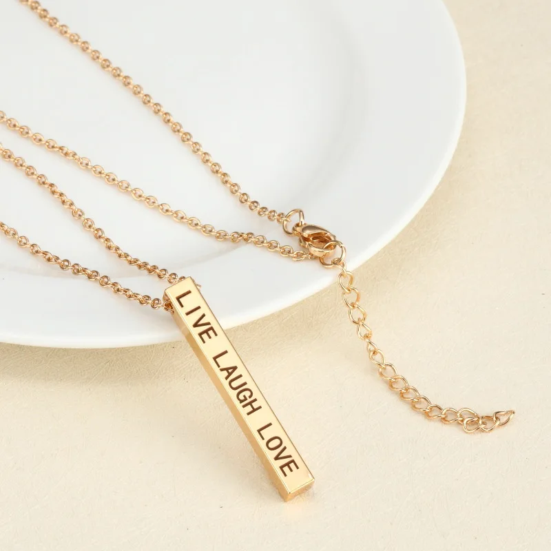 Stereo Stick Lettering Necklace LIVE LAUGH LOVE Stainless Steel Simple Necklace Fashion Jewelry Clothing Accessories
Stereo Stick Lettering Necklace LIVE LAUGH LOVE Stainless Steel Simple Necklace Fashion Jewelry Clothing Accessories