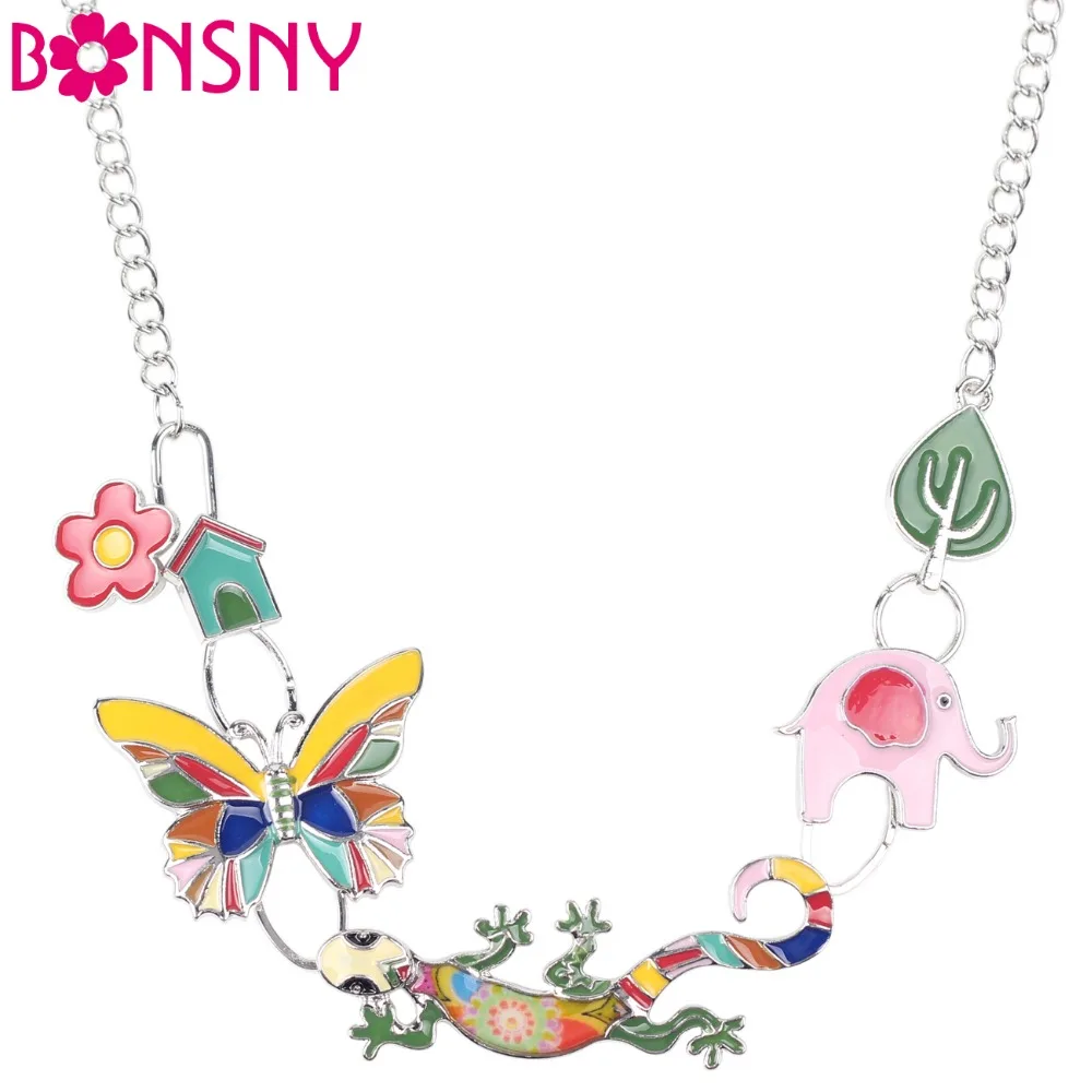 Bonsny Statement choker Enamel Butterfly Gecko Lizard Necklace Charm Metal Alloy Chain Pendant New Jewelry For Women Collar
Bonsny Statement choker Enamel Butterfly Gecko Lizard Necklace Charm Metal Alloy Chain Pendant New Jewelry For Women Collar