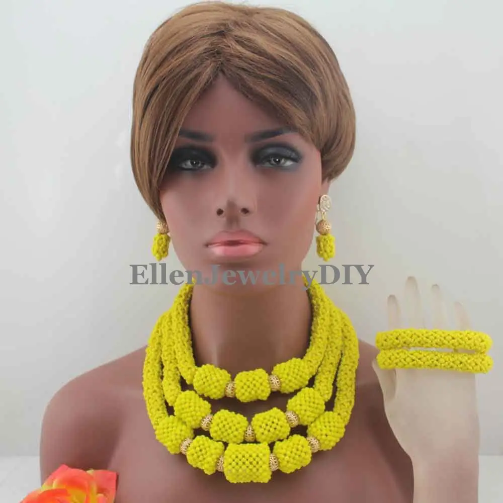 Fantastic Yellow nigerian Wedding Beads Jewelry Set Handmade Crystal african beads jewelry sets Statement Necklace Set W13830
Fantastic Yellow nigerian Wedding Beads Jewelry Set Handmade Crystal african beads jewelry sets Statement Necklace Set W13830