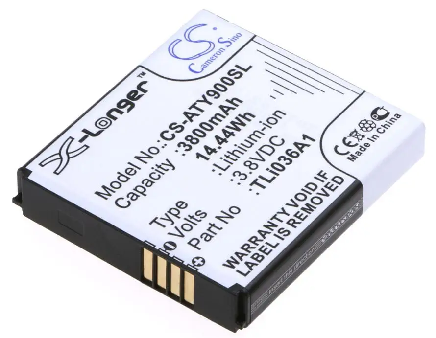Аккумулятор Cameron Sino 3800 мАч для ALCATEL One Touch Link 4G + Y900 Y901NB Y900NB TLi036A1
Аккумулятор Cameron Sino 3800 мАч для ALCATEL One Touch Link 4G + Y900 Y901NB Y900NB TLi036A1