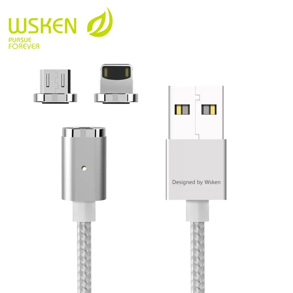 WSKEN Mini 2 Магнитный кабель USB зарядный для iPhone Xs 8 7 6 быстрое зарядное устройство Micro