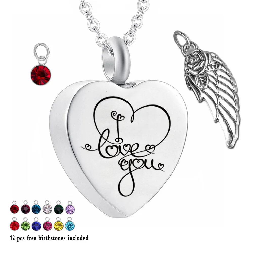 'Love You'12 Piece Birthstone Crystal Urn Necklace Heart Memorial Keepsake Pendant Holder Ash Cremation Jewelry for Ashes
'Love You'12 Piece Birthstone Crystal Urn Necklace Heart Memorial Keepsake Pendant Holder Ash Cremation Jewelry for Ashes