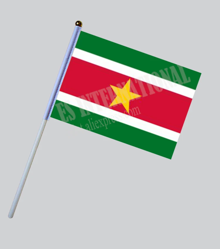 Suriname Hand Flag National Hand Flag 14*21cm Polyester Small Size Flying Banner Custom Hand flag
Suriname Hand Flag National Hand Flag 14*21cm Polyester Small Size Flying Banner Custom Hand flag