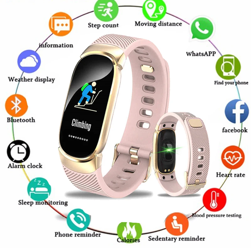Смарт-браслет водонепроницаемые часы трекер артериального давления SmartBand Bluetooth