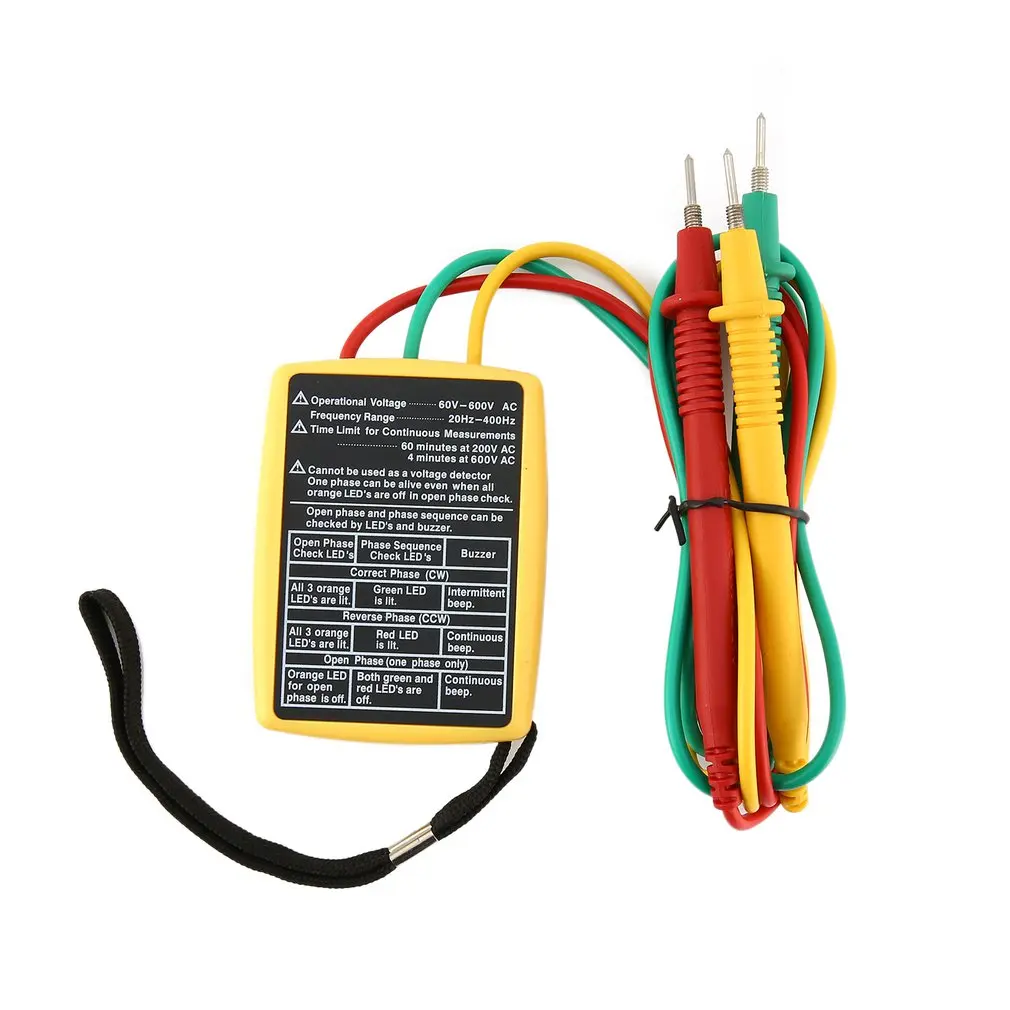 JTW-8030 Portable 3 Phase Sequence Meter Multimeter Presence Rotation Tester Phase Indicator Detector Meter LED Buzzer
JTW-8030 Portable 3 Phase Sequence Meter Multimeter Presence Rotation Tester Phase Indicator Detector Meter LED Buzzer