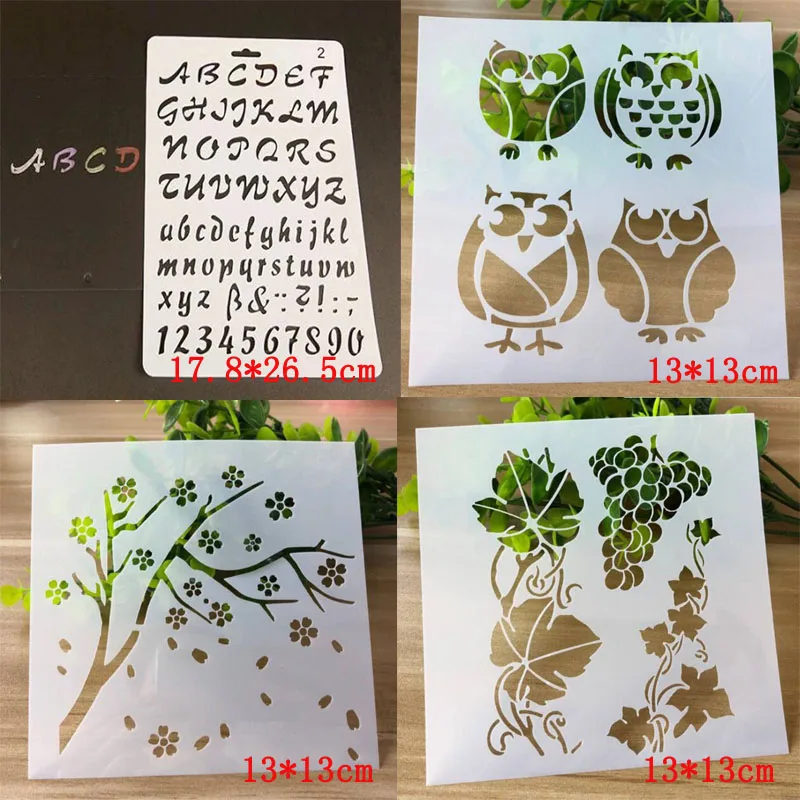 4pcs Templates Letters Numbers Stencil Grape Spray Pattern Templates Stencils For Scrapbooking Painting Reusable
4pcs Templates Letters Numbers Stencil Grape Spray Pattern Templates Stencils For Scrapbooking Painting Reusable