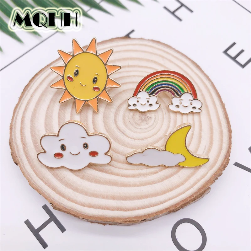 Cartoon Cute Sun Moon Cloud Rainbow Smiley Enamel Brooch Alloy Badge Denim Shirt Bag Pin Accessories Jewelry Gift For Friends
Cartoon Cute Sun Moon Cloud Rainbow Smiley Enamel Brooch Alloy Badge Denim Shirt Bag Pin Accessories Jewelry Gift For Friends