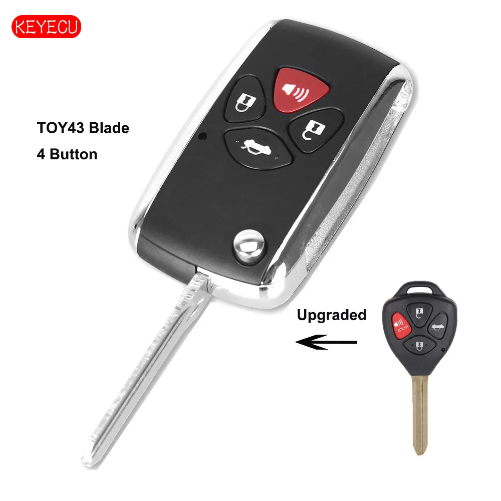 Keyecu Modified Flip Remote Car Key shell Fob Case 4 Buttons for Toyota Camry Avalon Corolla Matrix TOY43 Blade
Keyecu Modified Flip Remote Car Key shell Fob Case 4 Buttons for Toyota Camry Avalon Corolla Matrix TOY43 Blade
