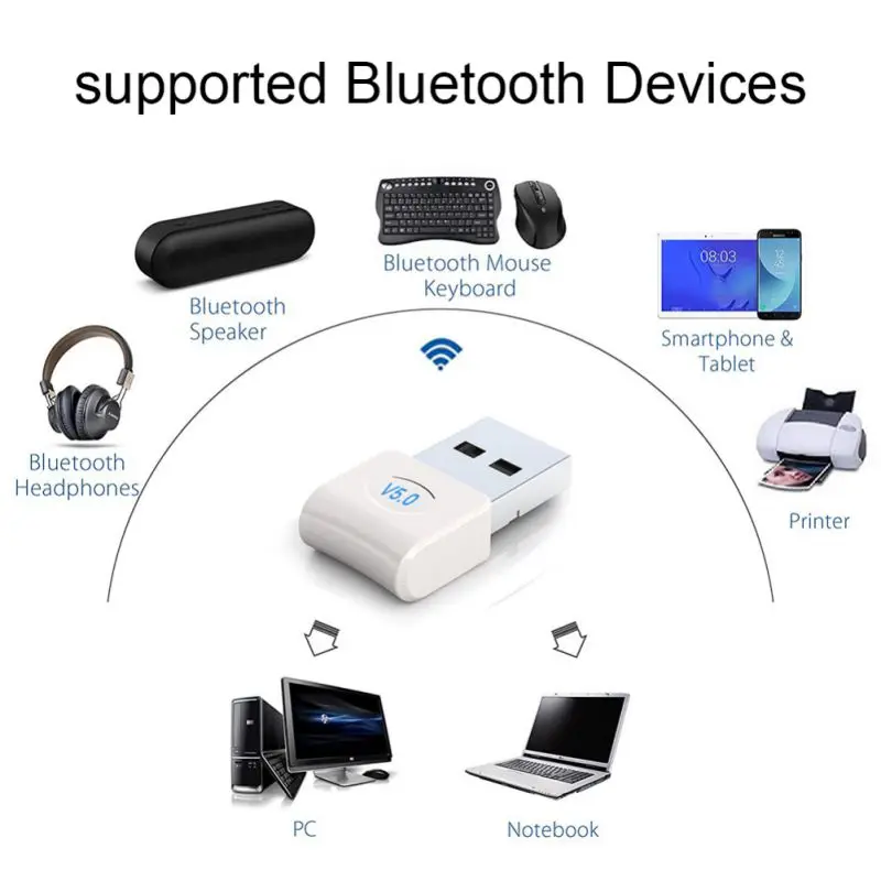 Portable USB Adapter For Bluetooth 5.0 Wireless Audio Receiver Transmitter Dongle Headset Phone Laptop Mouse Keyboard Accessori |