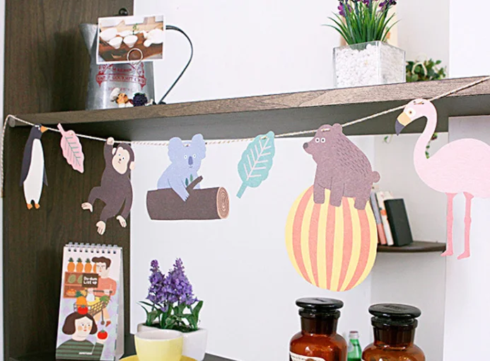 1 pcs Kawaii Monkey Hanging Paper Flags Baby Shower Banner Bunting Cartoon Forest Kids Animal Decoration Birthday Party Garland
1 pcs Kawaii Monkey Hanging Paper Flags Baby Shower Banner Bunting Cartoon Forest Kids Animal Decoration Birthday Party Garland