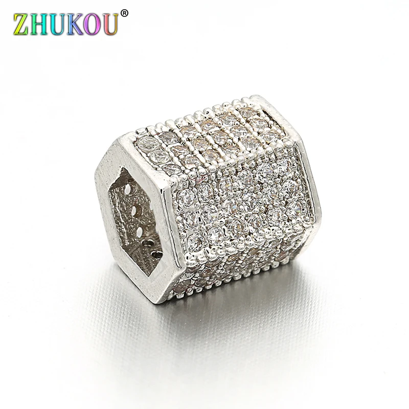 8*9mm Brass Cubic Zirconia Spacer Beads DIY Jewelry Bracelet Necklace Making, Hole: 5mm, Model: VZ56
8*9mm Brass Cubic Zirconia Spacer Beads DIY Jewelry Bracelet Necklace Making, Hole: 5mm, Model: VZ56