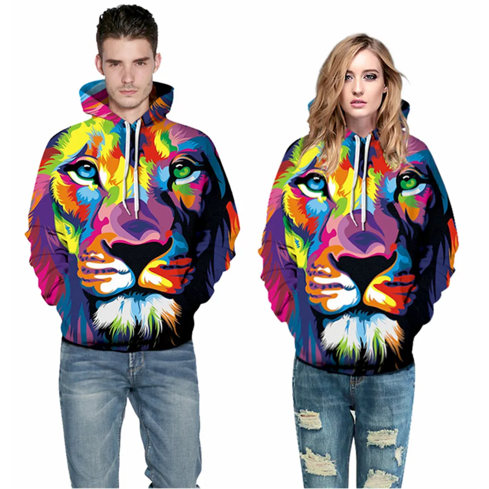 2019 Winter Fashion Hip Hop Men/Women's 3D Funny Digital Print Colorful Lion Hooded Long Sleeve Loose Polyester Hoodies For Boys
2019 Winter Fashion Hip Hop Men/Women's 3D Funny Digital Print Colorful Lion Hooded Long Sleeve Loose Polyester Hoodies For Boys