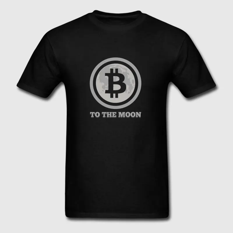 Модная футболка Для мужчин письмо Bitcoin до Луны Blockchain уличная Pop Top Homme графический |