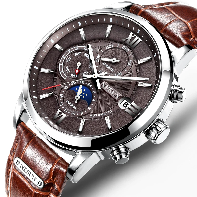 Switzerland Nesun Watch Men Luxury Brand Automatic Mechanical Men Watch Sapphire relogio masculino Moon Phase Waterproof N9027-1
Switzerland Nesun Watch Men Luxury Brand Automatic Mechanical Men Watch Sapphire relogio masculino Moon Phase Waterproof N9027-1