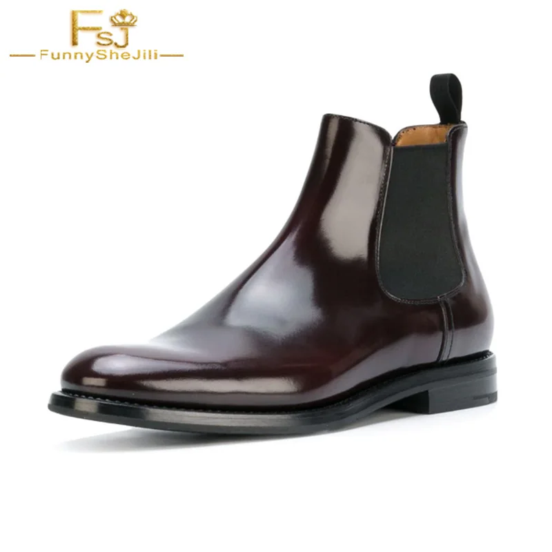 FSJ Dark Red Leather Flat Women's Ankle Boots Round Toe Elastic Band Chelsea Booties Dress Botas De Mujer Black Friday Sale 2021
FSJ Dark Red Leather Flat Women's Ankle Boots Round Toe Elastic Band Chelsea Booties Dress Botas De Mujer Black Friday Sale 2021