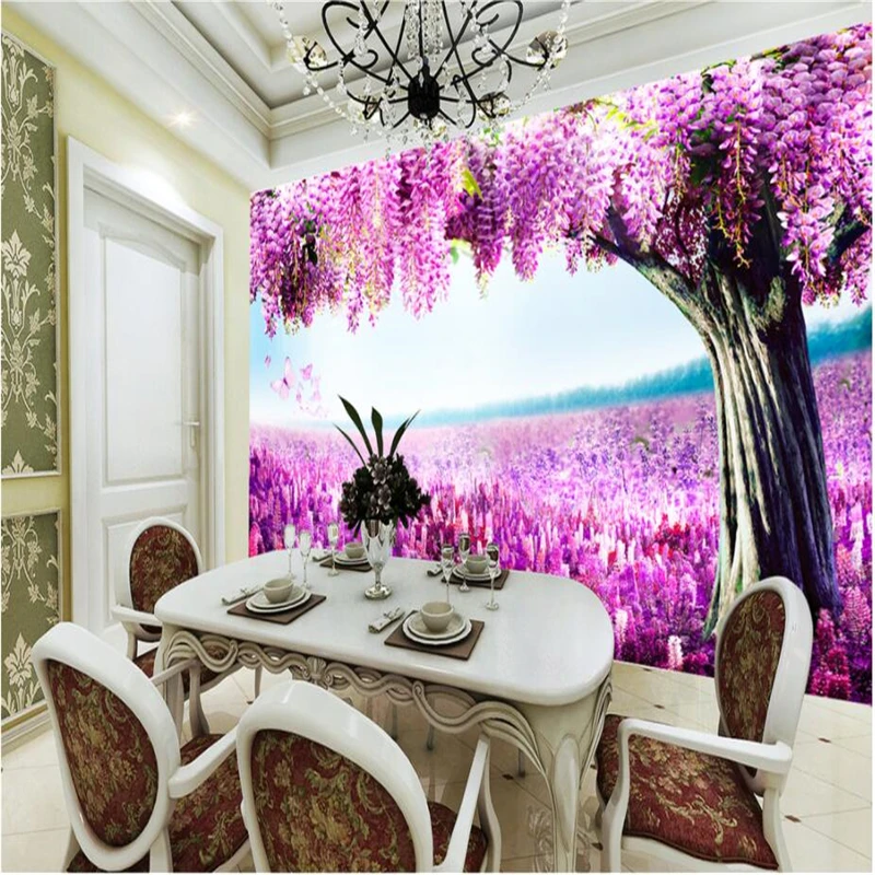 beibehang Custom 3d wallpaper modern fashion romantic lavender wisteria flower background wall murals decoration
beibehang Custom 3d wallpaper modern fashion romantic lavender wisteria flower background wall murals decoration