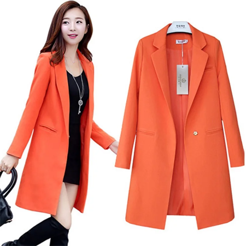Hot single Button Long section Blazers Spring Autumn long sleeve Jackets coats slim solid suits female outerwear Workwear Jacket
Hot single Button Long section Blazers Spring Autumn long sleeve Jackets coats slim solid suits female outerwear Workwear Jacket