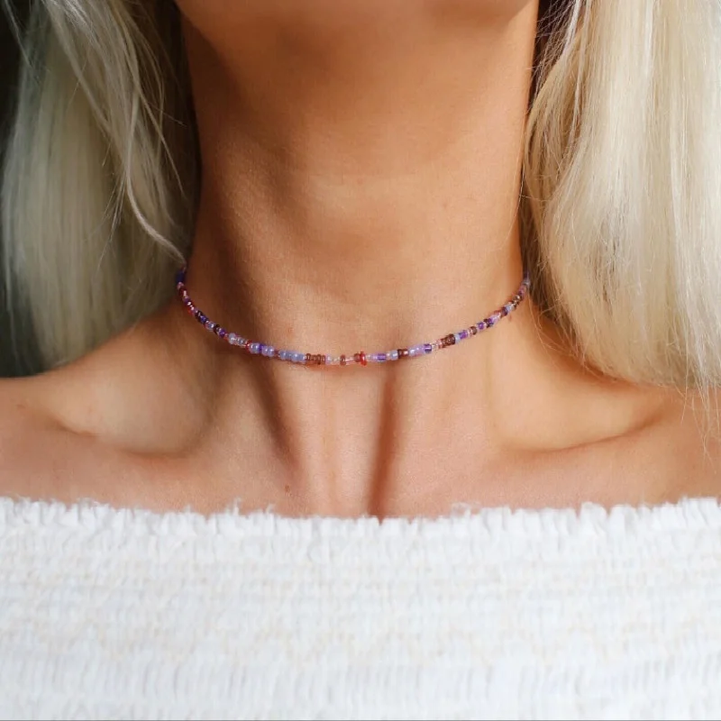 Purple Seed Bead Choker Simple Dainty Boho Tiny Beaded Choker Necklace for Women Hippie Jewelry Gifts for Her
Purple Seed Bead Choker Simple Dainty Boho Tiny Beaded Choker Necklace for Women Hippie Jewelry Gifts for Her