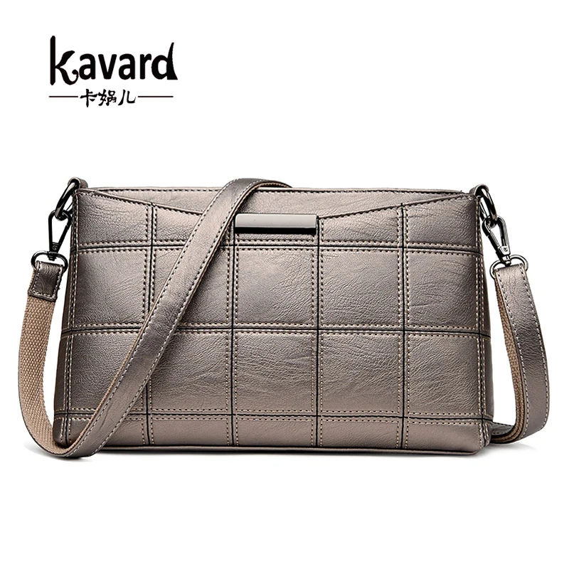 Kavard брендовые Модные клетчатые сумки через плечо женские из искусственной кожи