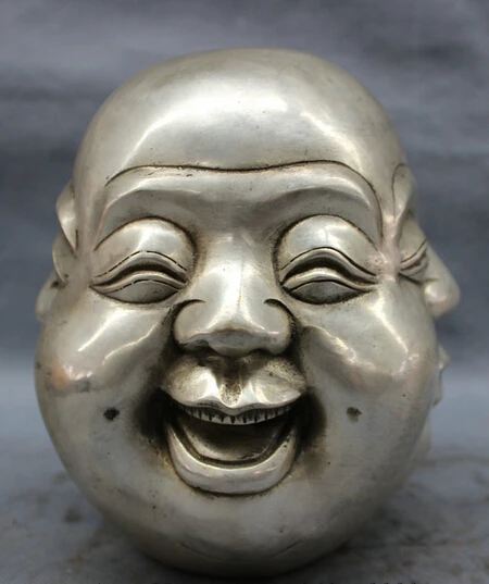 wholesale factory 8" Chinese Silver Folk Buddhism 4 Face Happy Laugh Maitreya Buddha Head Statue
wholesale factory 8" Chinese Silver Folk Buddhism 4 Face Happy Laugh Maitreya Buddha Head Statue