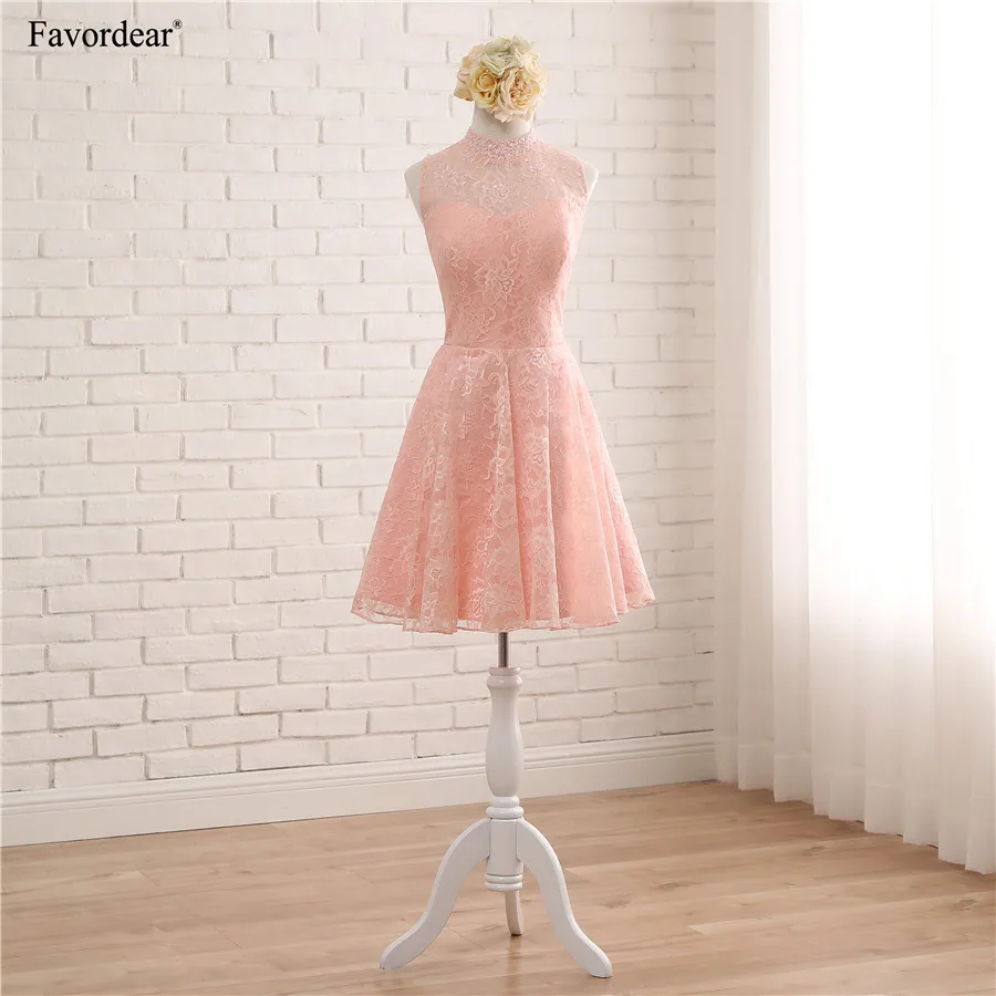 Favordear 2018 Short Blush Keyhole Back High Neck Lace Bridesmaid Party Dresses Juniors Homecoming Gowns With Back Key Hole
Favordear 2018 Short Blush Keyhole Back High Neck Lace Bridesmaid Party Dresses Juniors Homecoming Gowns With Back Key Hole
