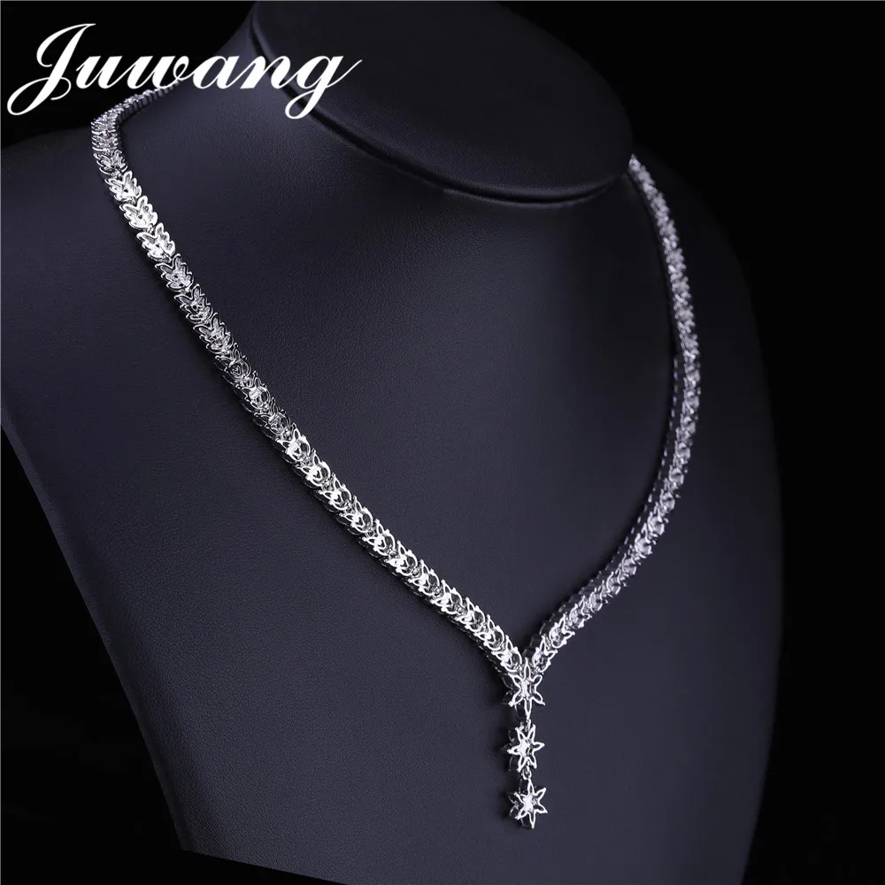 JUWANG Brand Luxury Star Wedding Jewelry for Bride Water Drop Cubic Zirconia Sliver Color Dubai Jewelry Set Costume Jewelry
JUWANG Brand Luxury Star Wedding Jewelry for Bride Water Drop Cubic Zirconia Sliver Color Dubai Jewelry Set Costume Jewelry