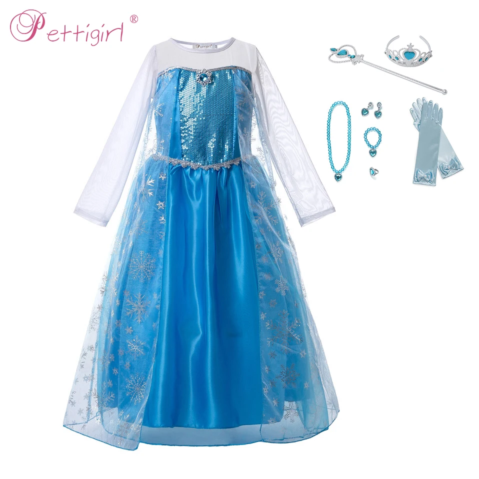 Pettigirl Girl Princess Snow Queen Dress Fancy Cosplay Party Costumes For Halloween Costume G-MBGD0010-1205 | Детская одежда и