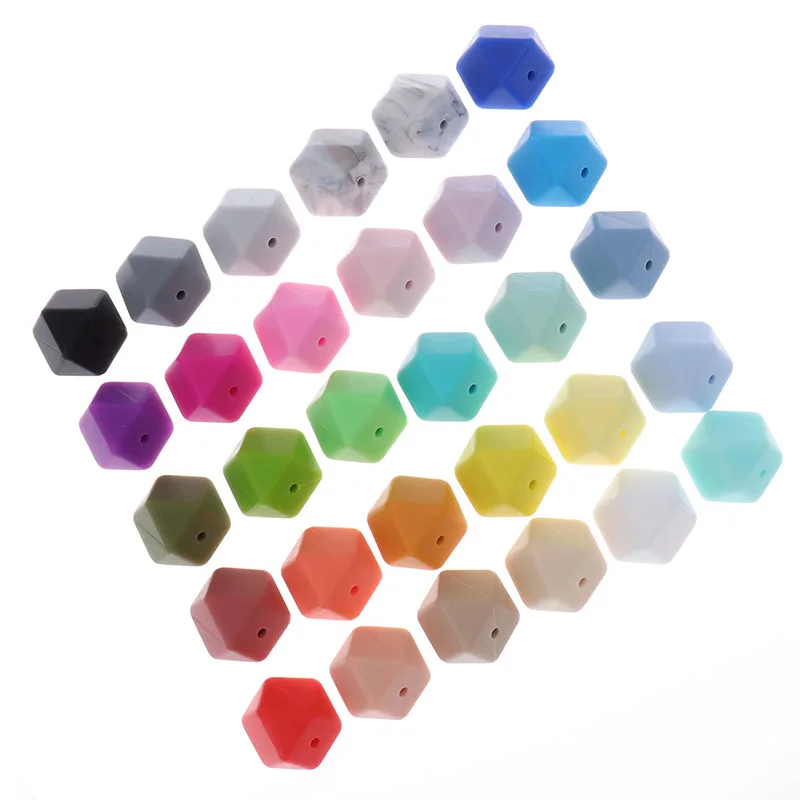 Fkisbox Bpa Free 14mm 100pc Silicone Hexagon Bead Chewable Baby Teether Teething Necklace Pacifier Chain DIY Babies Shower Gift
Fkisbox Bpa Free 14mm 100pc Silicone Hexagon Bead Chewable Baby Teether Teething Necklace Pacifier Chain DIY Babies Shower Gift