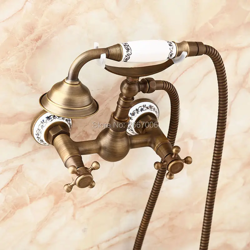 Free shipping Retro Antique Brass With Blue and White Porcelain Handle Mixer Telephone Design Bathroom Shower Faucet Set ZR014
Free shipping Retro Antique Brass With Blue and White Porcelain Handle Mixer Telephone Design Bathroom Shower Faucet Set ZR014