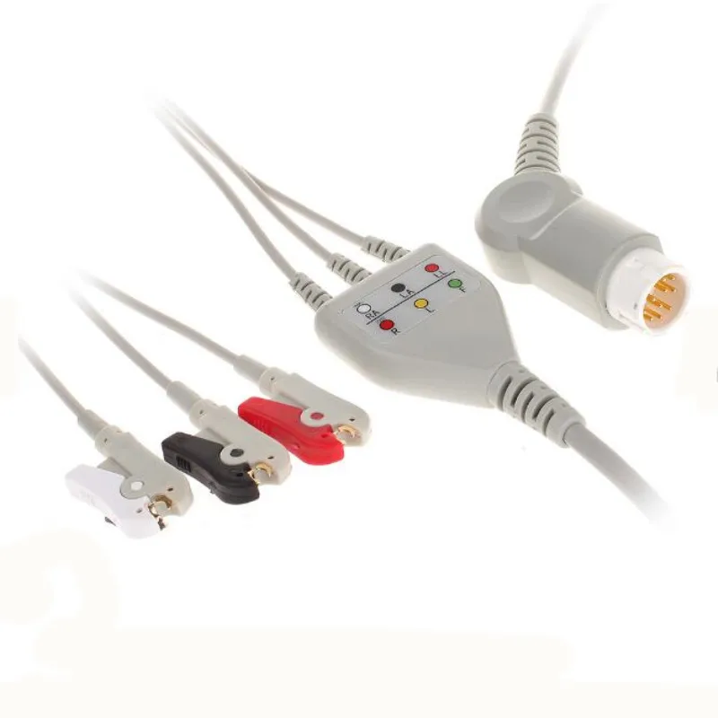 

Совместимый с Philips/HP 12Pin MP20/30/VM6 монитор пациента кабель ЭКГ цельный тройной провод, ЭКГ свинцовые провода зажим для кабеля AHA TPU