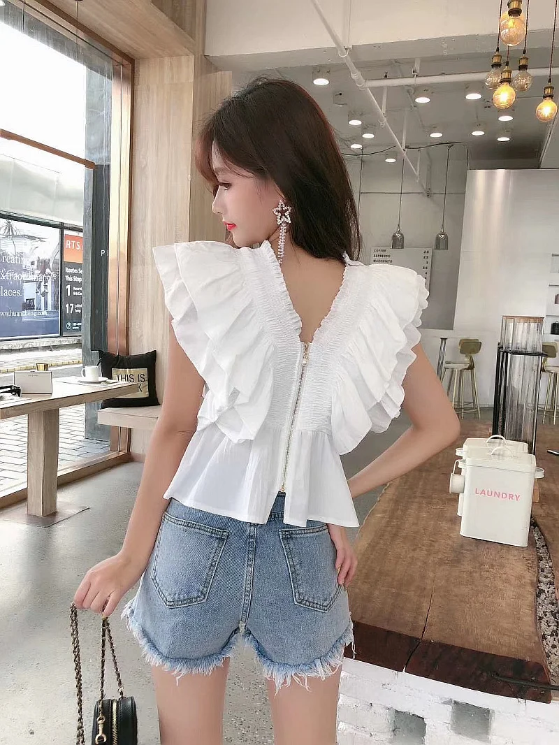 moda feminina Women's Clothing Korean pink Blouses v-neck ruffles shirts summer style Ladies crop top sweet tops fashion new
moda feminina Women's Clothing Korean pink Blouses v-neck ruffles shirts summer style Ladies crop top sweet tops fashion new