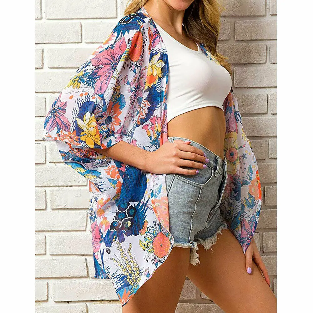 2019 Women Floral Chiffon Cardigan Blouse Summer Lady Swimwear Beach Shirt Boho Plage Sun Protection Blouses Kaftan Kimono Tops
2019 Women Floral Chiffon Cardigan Blouse Summer Lady Swimwear Beach Shirt Boho Plage Sun Protection Blouses Kaftan Kimono Tops